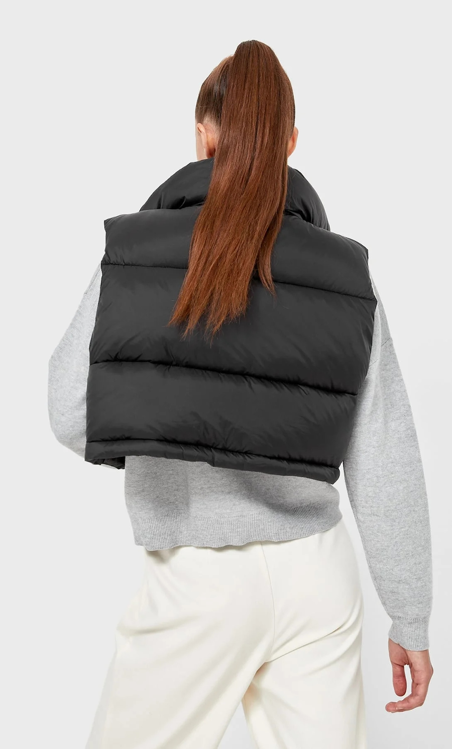Fashion Black Short Quilted Vest,Coat-Jacket