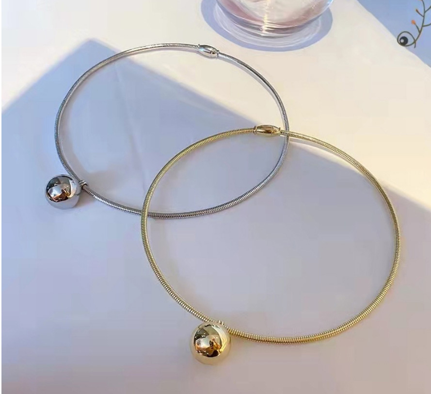 Fashion Gold Color Titanium Steel Ball Necklace,Necklaces