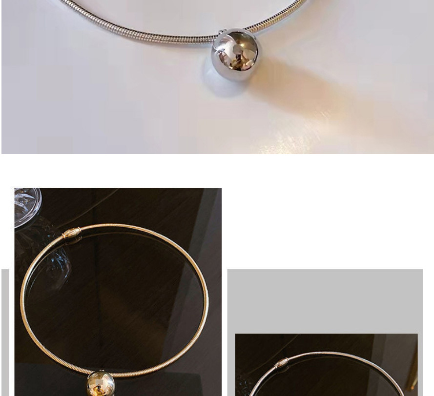Fashion Silver Color Titanium Steel Ball Necklace,Necklaces