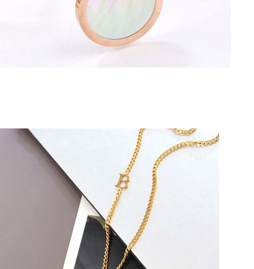 Fashion Rose Gold Color Titanium Steel Black And White Medal Necklace,Necklaces