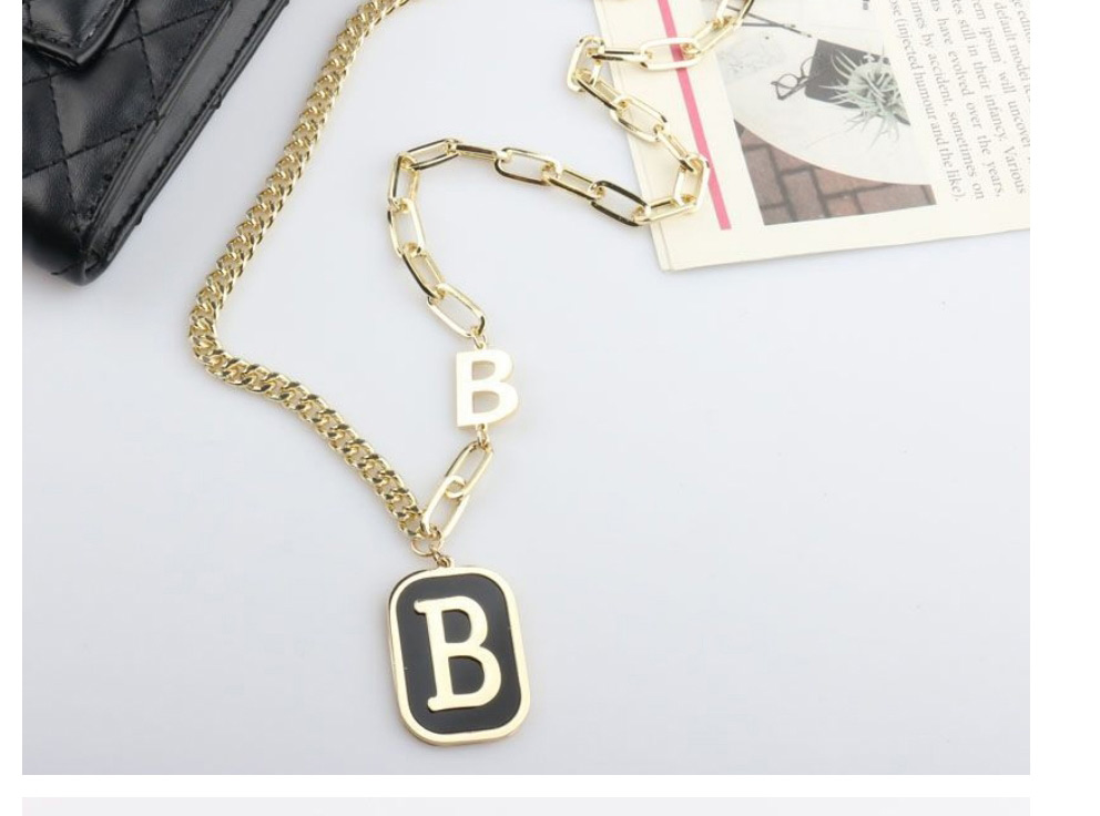 Fashion Gold Color Titanium Steel Thick Chain Letter Necklace,Necklaces
