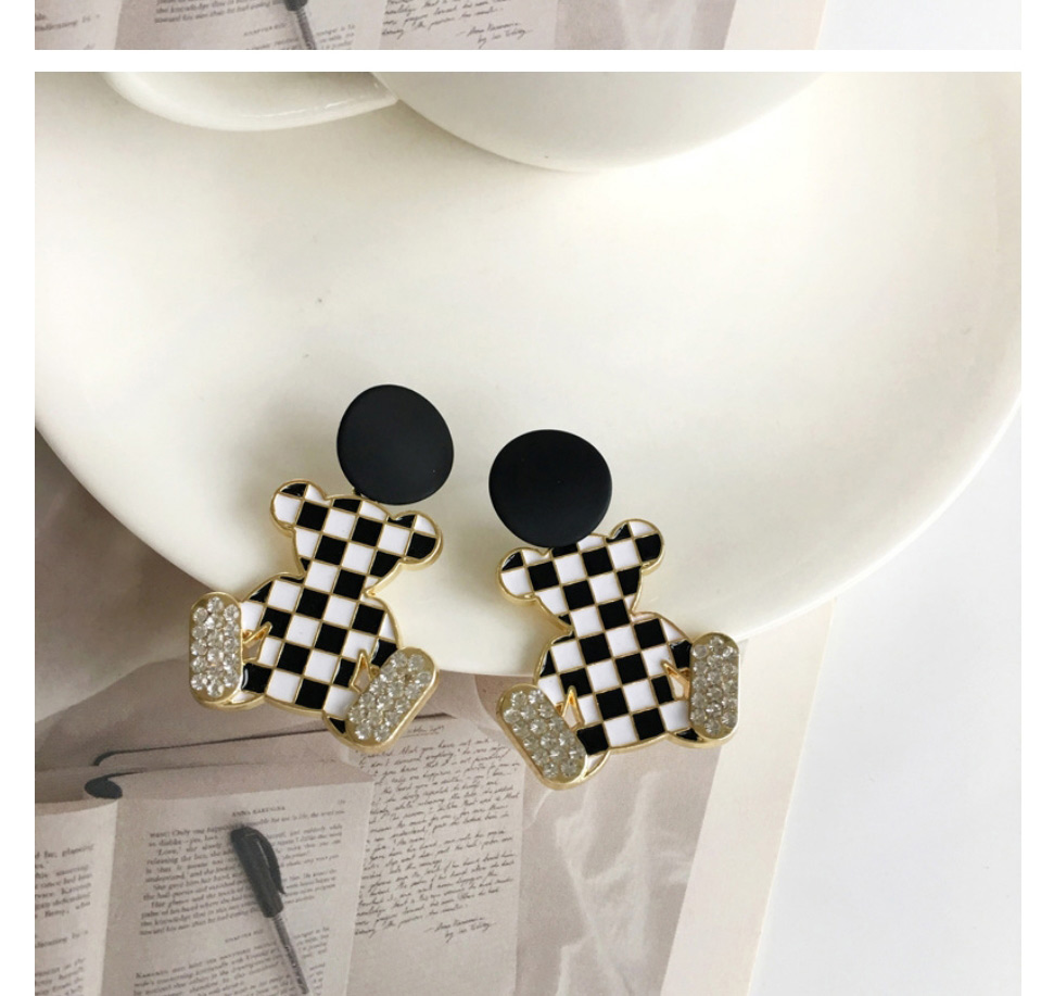 Fashion 3# Alloy Geometric Checkerboard Earrings,Stud Earrings