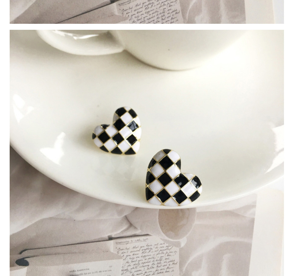 Fashion 4# Alloy Geometric Checkerboard Earrings,Stud Earrings