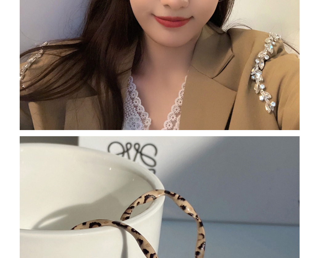 Fashion Leopard Alloy Leopard Print C-shaped Earrings,Stud Earrings