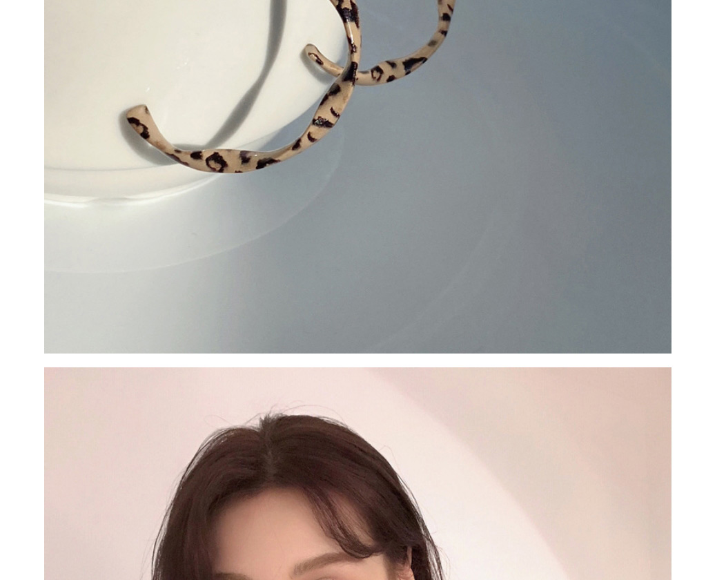 Fashion Leopard Alloy Leopard Print C-shaped Earrings,Stud Earrings