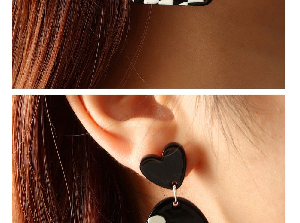 Fashion Lattice Square Checkerboard Flower Earrings,Stud Earrings