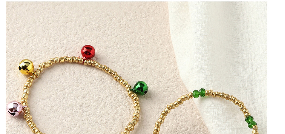 Fashion Suit Christmas Bells Geometric Beaded Bracelet Set,Jewelry Sets