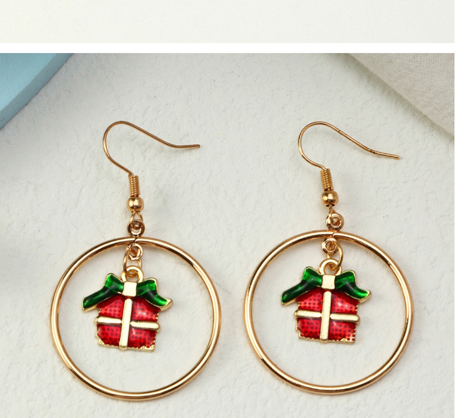Fashion Gift Box Christmas Bell Elk Earrings,Drop Earrings