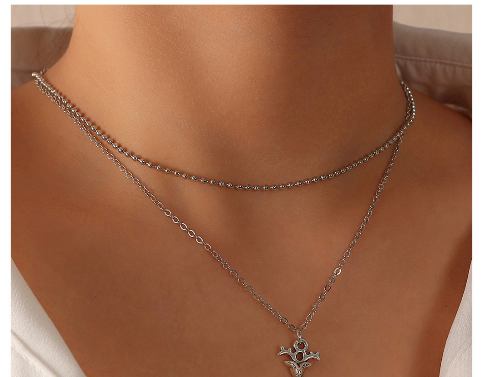 Fashion Christmas Tree Christmas Snowflake Elk Double Necklace,Multi Strand Necklaces