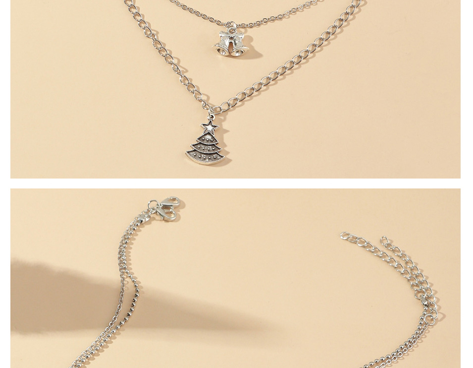 Fashion Christmas Tree Christmas Snowflake Elk Double Necklace,Multi Strand Necklaces
