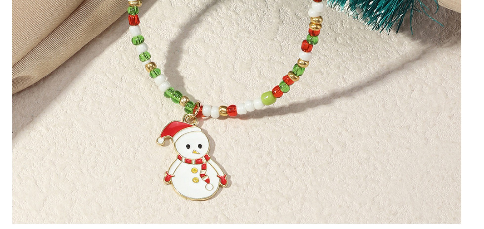 Fashion Snowman Christmas Rice Beads Snowman Necklace,Pendants