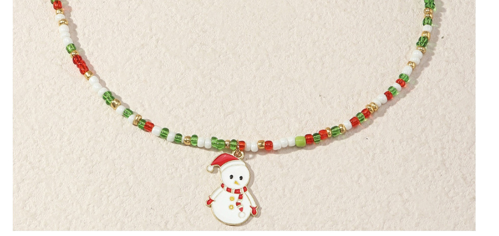 Fashion Snowman Christmas Rice Beads Snowman Necklace,Pendants