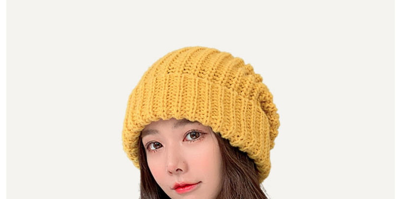 Fashion Yellow Wool Knitted Beanie,Beanies&Others