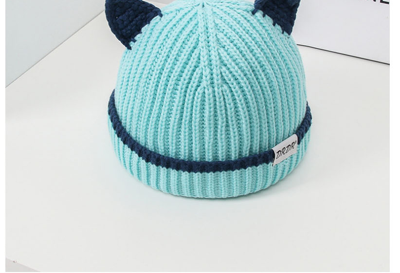 Fashion Lake Blue Wool Knitted Baby Cap,Beanies&Others