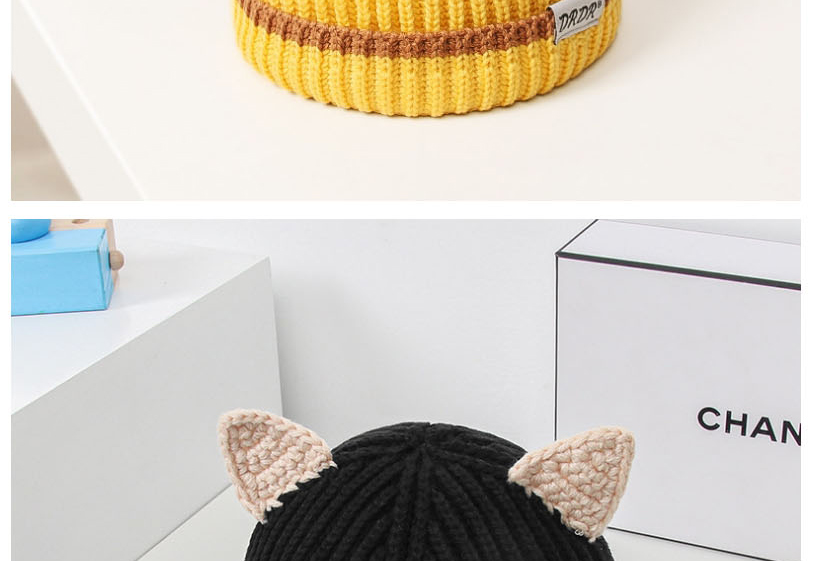 Fashion Yellow Wool Knitted Baby Cap,Beanies&Others