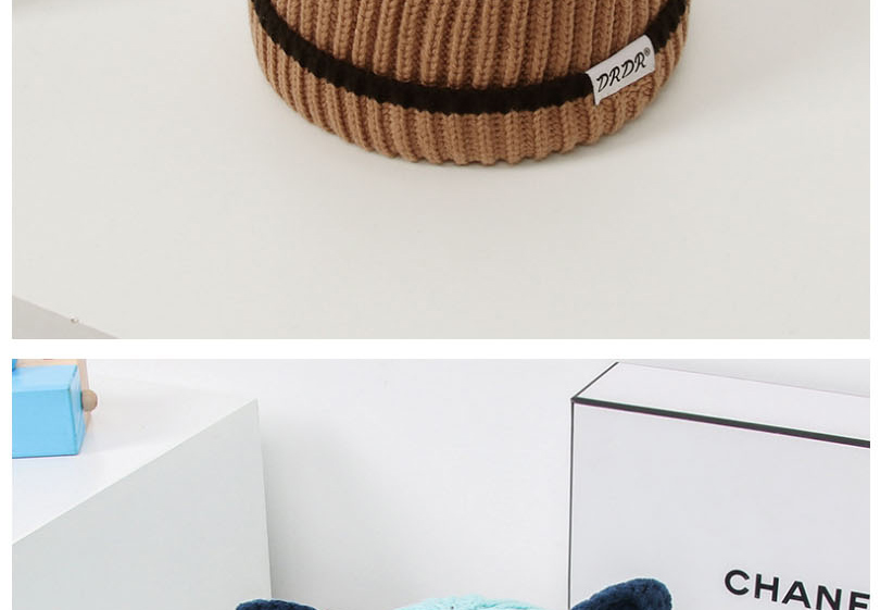 Fashion Lake Blue Wool Knitted Baby Cap,Beanies&Others