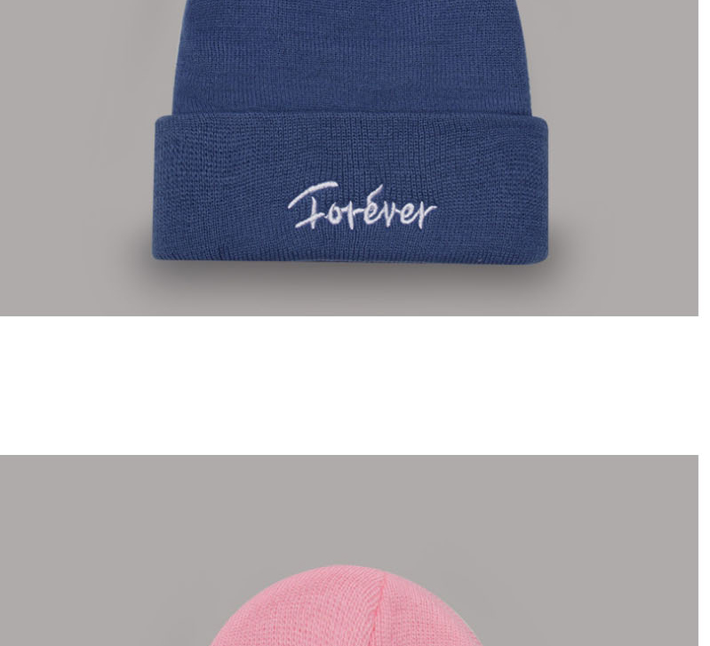 Fashion Pink Knitted Hat Letter Embroidery Woolen Knit Beanie,Beanies&Others