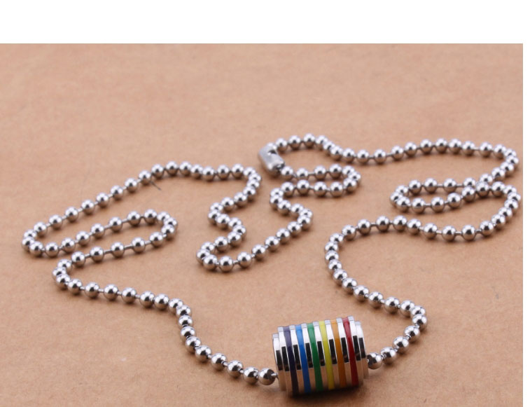 Fashion Pendant +60cm Long Wave Bead Chain Silver Color Stainless Steel Geometric Diy Lettering Accessories,Jewelry Packaging & Displays