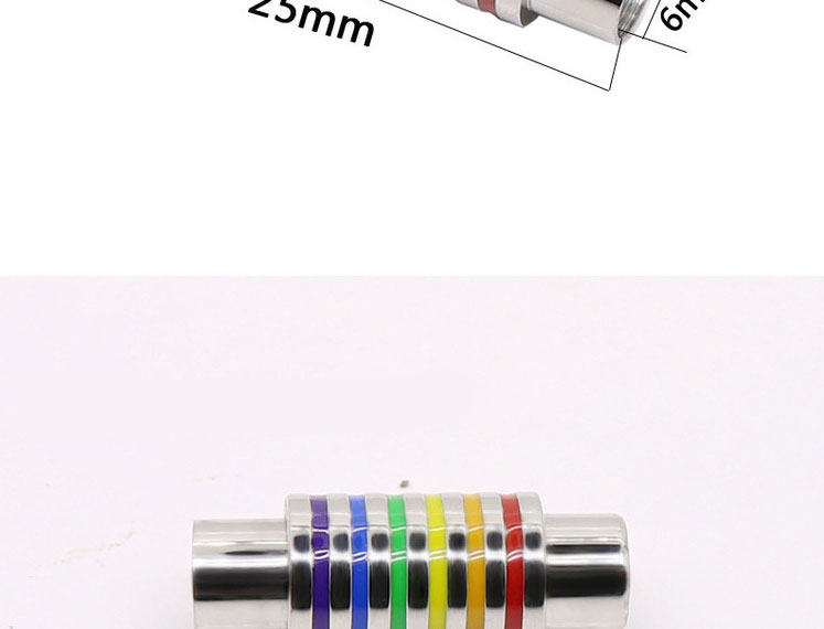 Fashion Six-color Rainbow 5mm Hole Titanium Steel Magnet Buckle Accessories,Jewelry Packaging & Displays