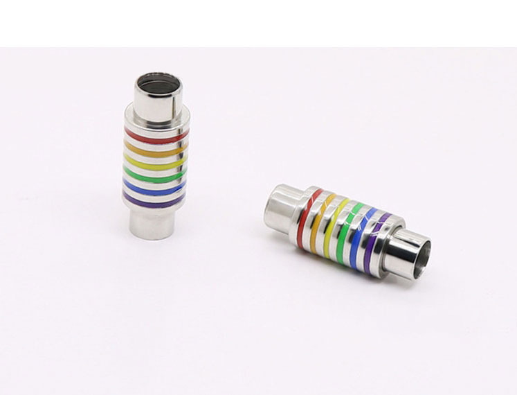 Fashion Six-color Rainbow 5mm Hole Titanium Steel Magnet Buckle Accessories,Jewelry Packaging & Displays