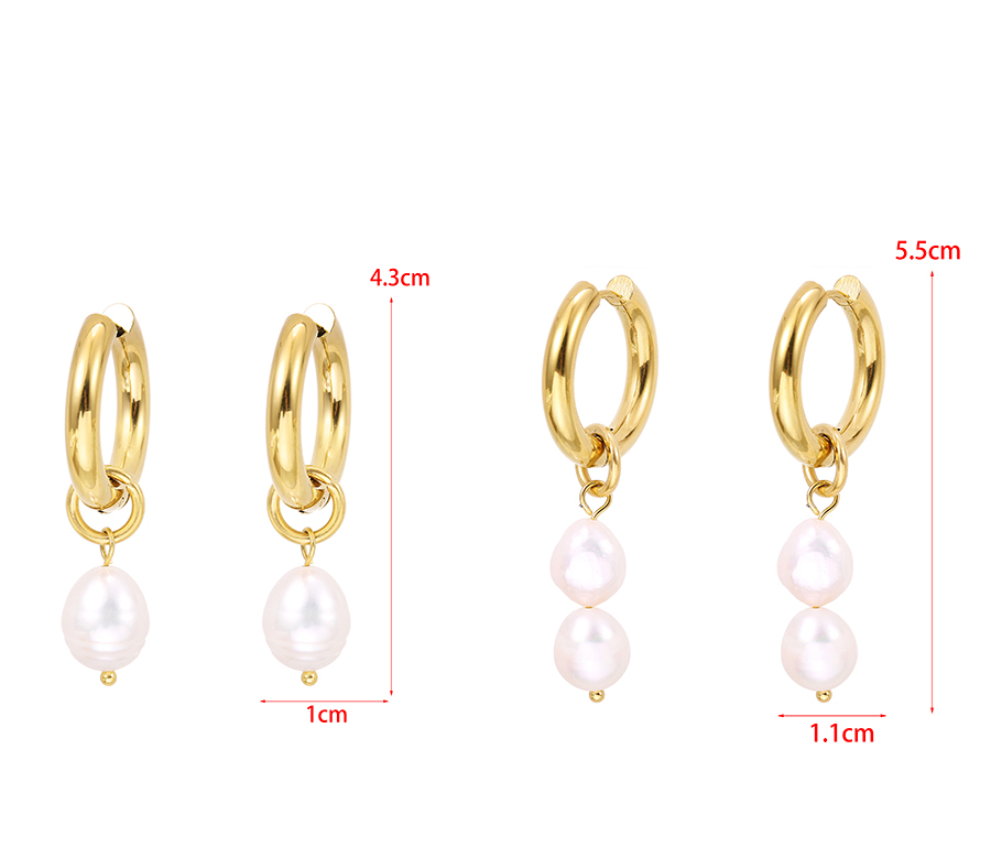 Fashion A Pearl Copper Geometric Pearl Earrings,Earrings
