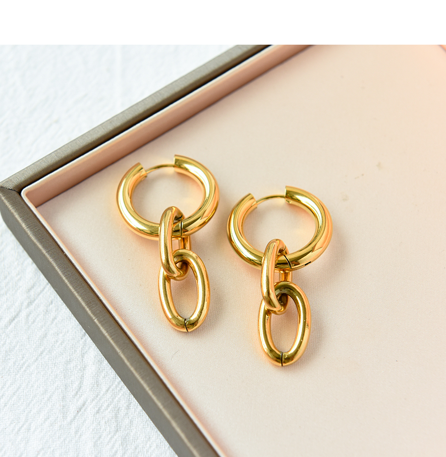 Fashion Gold Copper Chain Earrings,Earrings
