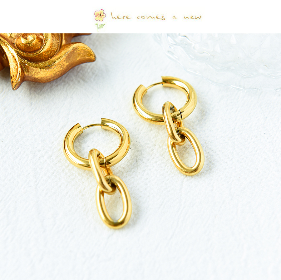 Fashion Gold Copper Chain Earrings,Earrings