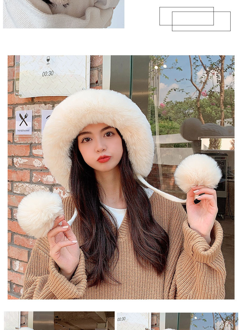 Fashion Khaki Wool Knitted Three-ball Cap,Beanies&Others