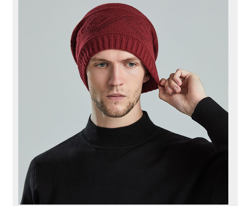 Fashion Wine Red Woolen Knitted Beanie,Beanies&Others