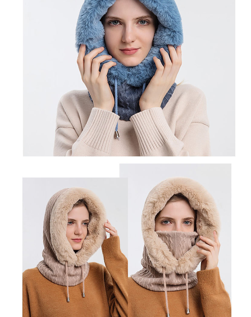 Fashion Beige Wool Knitted Scarf Hat Set,Beanies&Others