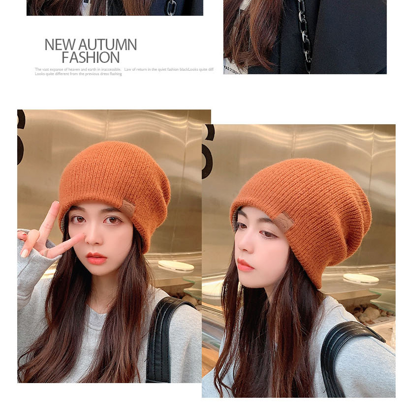 Fashion Double-sided Blue Woolen Knitted Label Double-sided Hood,Beanies&Others