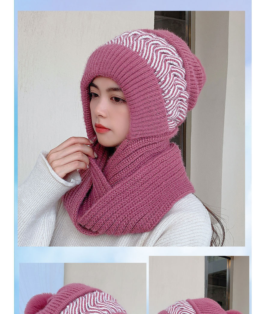Fashion Children Pink Woolen Knitted Cap And Scarf All-in-one Suit,Beanies&Others