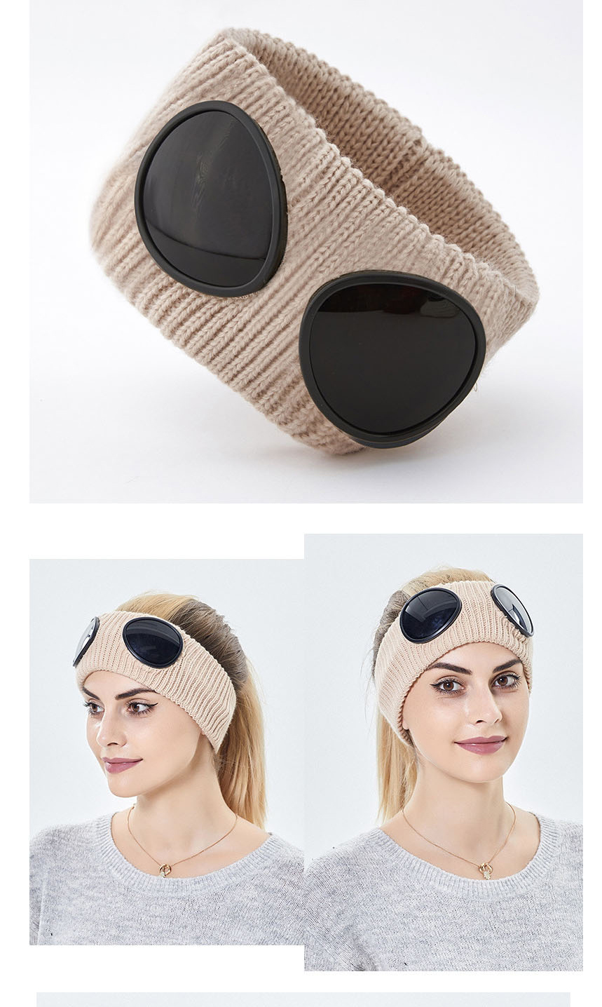 Fashion Beige Wool Knitted Glasses Headband,Hair Ribbons