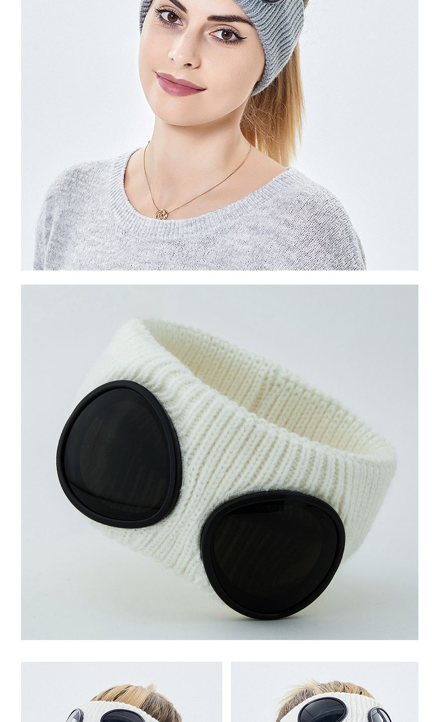 Fashion Beige Wool Knitted Glasses Headband,Hair Ribbons