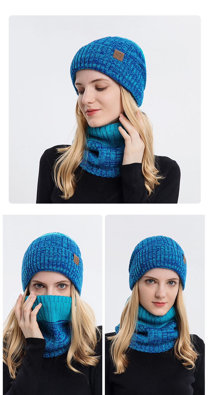 Fashion Two-color (coffee) Woolen Knitted Flanging Cap And Scarf Set,Beanies&Others