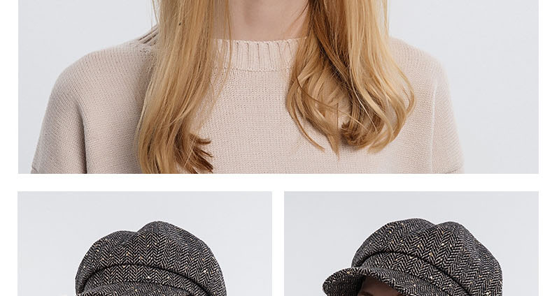 Fashion Sequined Coffee Sequined Octagonal Beret,Beanies&Others