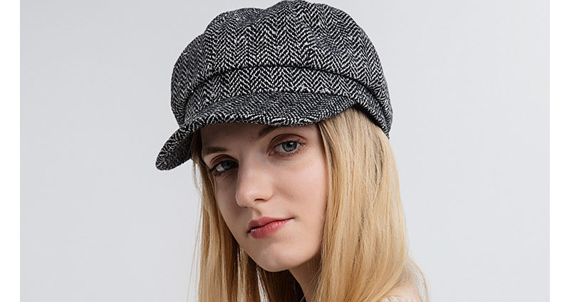 Fashion Sequined Coffee Sequined Octagonal Beret,Beanies&Others