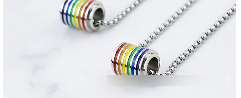 Fashion Black Titanium Steel Cylindrical Six-color Rainbow Roller Accessories,Jewelry Packaging & Displays