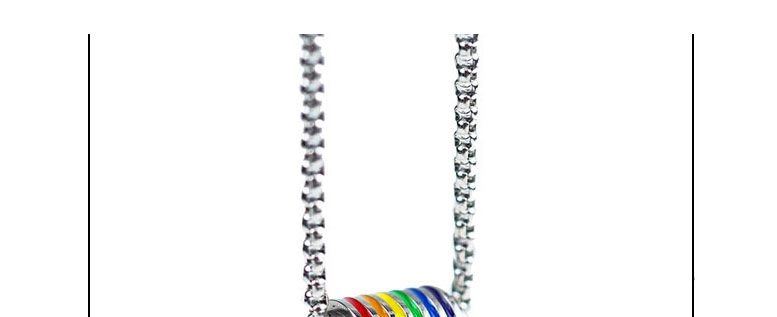 Fashion Pendant Titanium Steel Cylindrical Six-color Rainbow Roller Accessories,Jewelry Packaging & Displays