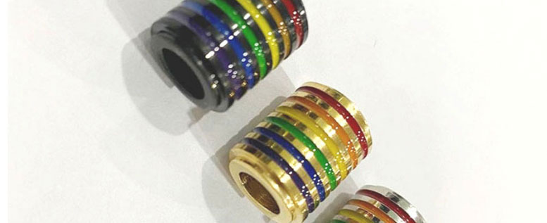 Fashion Black Pendant + Black Cross Chain Titanium Steel Cylindrical Six-color Rainbow Necklace,Necklaces