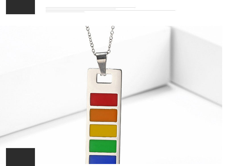 Fashion Pendant Titanium Steel Lettering Rainbow Accessories,Jewelry Packaging & Displays