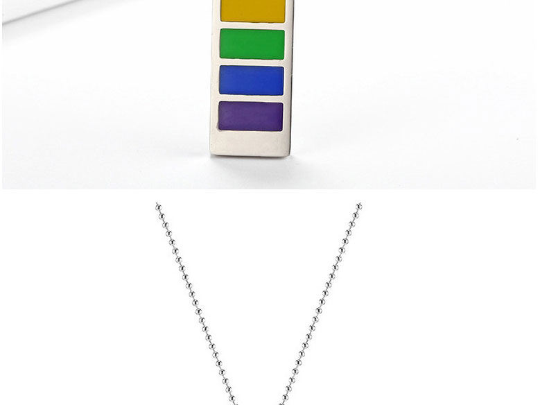 Fashion 60cm Wave Bead Chain (without Pendant) Titanium Steel Rainbow Round Bead Chain Necklace,Necklaces