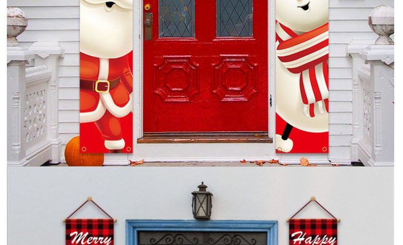 Fashion Cartoon Style Christmas Oxford Cloth Santa Claus Couplet Pull Flag,Festival & Party Supplies