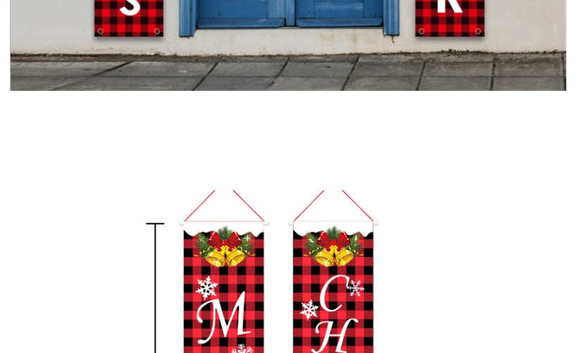 Fashion Christmas Newyear [pair Christmas Oxford Cloth Santa Claus Couplet Pull Flag,Festival & Party Supplies