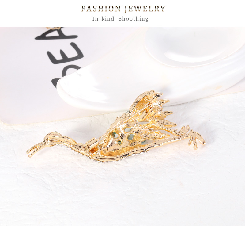 Fashion Gold Color Alloy Diamond Egret Brooch,Korean Brooches