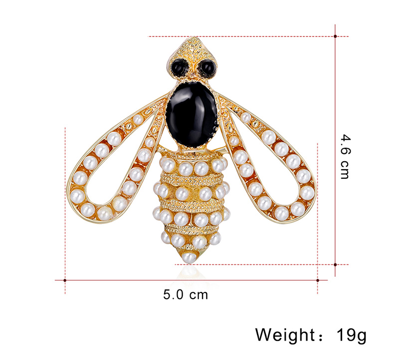 Fashion Gold Alloy Pearl Insect Brooch,Korean Brooches