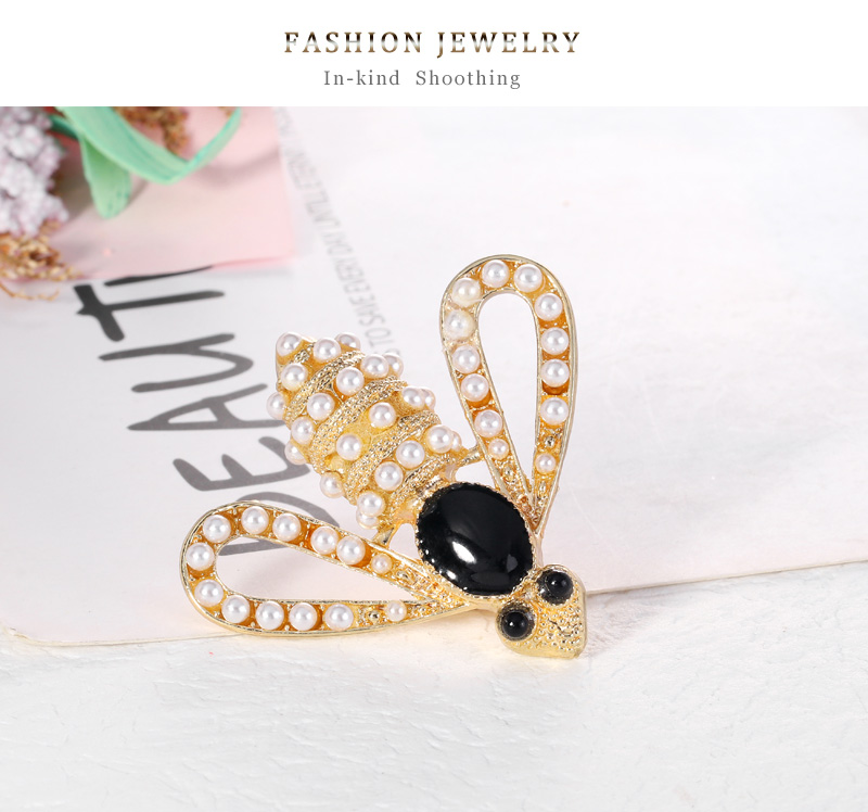 Fashion Gold Alloy Pearl Insect Brooch,Korean Brooches