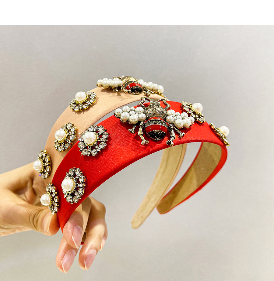 Fashion Red Fabric Alloy Diamond-studded Insect Headband,Head Band