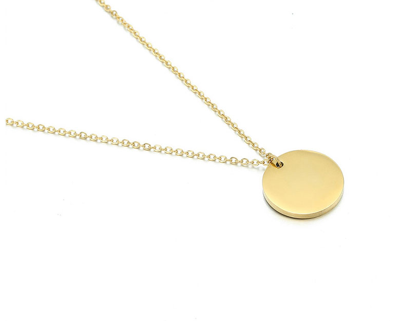 Fashion Golden Color Xz-37 Aquarius Stainless Steel Round Glossy Lettering Constellation Necklace,Necklaces
