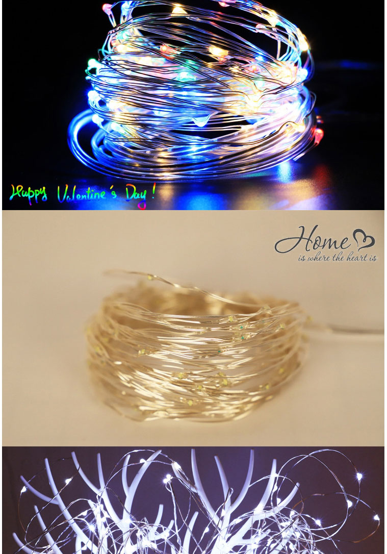 Fashion Color (old Customers Please Take The Convex Lamp As Before) Copper Wire Led Copper Wire Lantern String (with Electronics),Home Decor